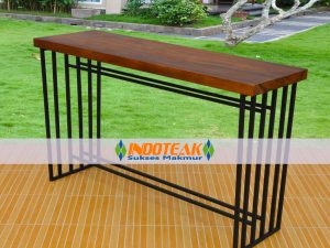Iron Bar Table Suar Wood